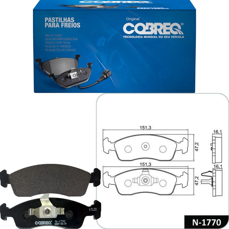 Pastilha De Freio Dianteira Cobreq C3 Argo Palio Mobi 208
