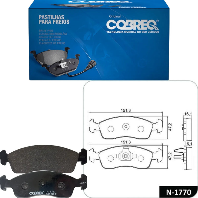 Pastilha De Freio Dianteira Cobreq C3 Argo Palio Mobi 208