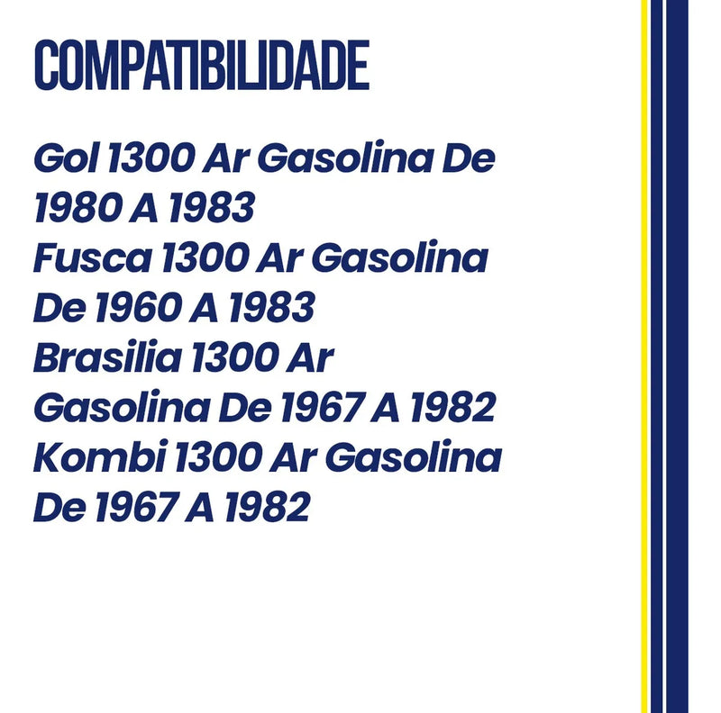 Kit Motor Gol Fusca Brasilia Kombi 1300 Gasolina Ks