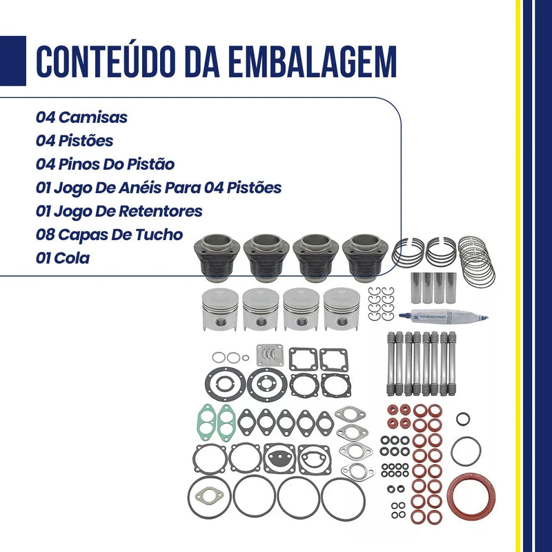 Kit Motor Gol Fusca Brasilia Kombi 1300 Gasolina Ks