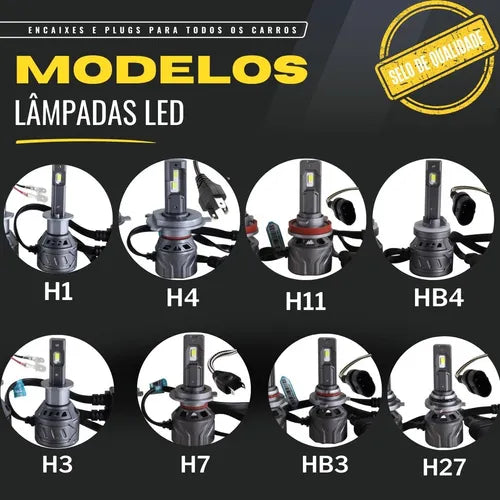Lampadas Led Shocklight Kit Alto Baixo E Milha 11.000 Lumens