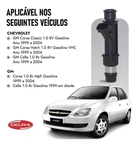 Kit 4 Bicos Injetores Celta 1.0 8v Vhc 25314927 Original Kit