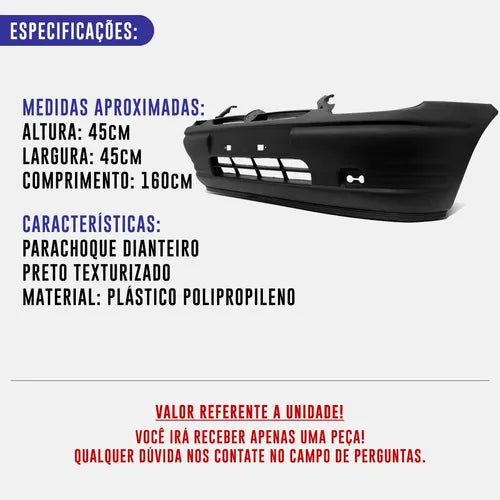 Parachoque Dianteiro Corsa Wind 94 95 A 99 Preto Texturizado