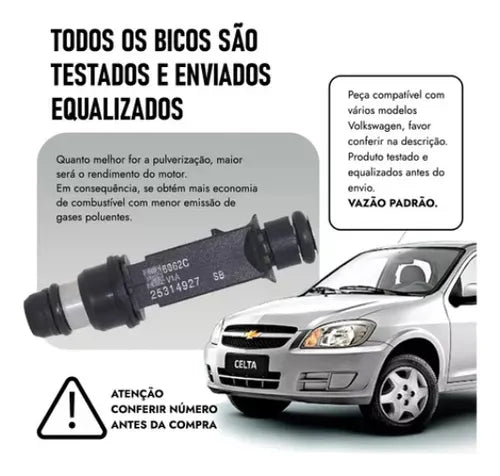 Kit 4 Bicos Injetores Celta 1.0 8v Vhc 25314927 Original Kit